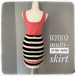 Striped Black and White Mini Skirt